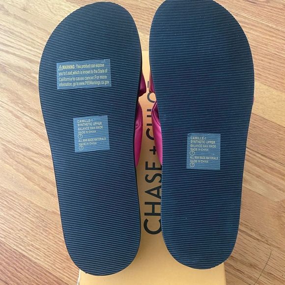 CHASE AND CHLOE Camille Slide Sandal Women 7 Fuchsia Puffy Knot 2-2.25 Platform - Picture 6 of 6